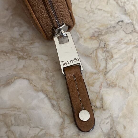 Tignanello Pebbled Leather Zip Around Accordion Wallet Clutch ID CARD Coin Zip - Picture 8 of 14